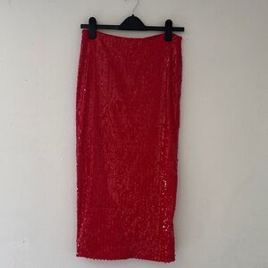 ROTATE BY BIRGER CHRISTENSEN 
Sequin-Embellished Tulle Midi Skirt